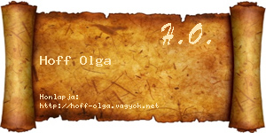 Hoff Olga névjegykártya